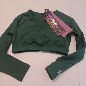 NEW Rebel Athletics Long Sleeve Cheer/gymnastic Crop Top Youth L